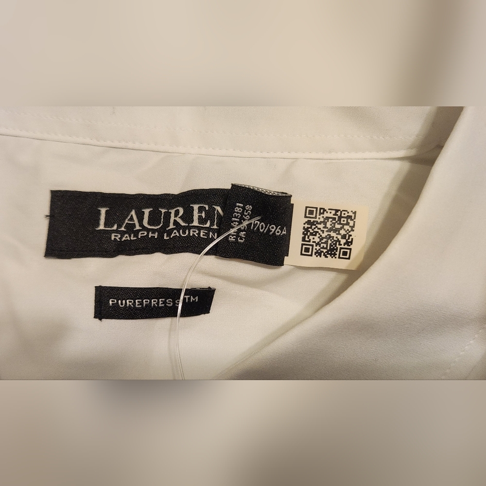 Lauren Ralph Lauren Classic Fit Easy Care Cotton Shirt. White. Size L. NWT - Picture 6 of 9